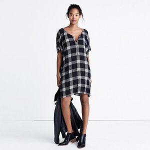 NWT Madewell Buffalo Check Zip-Front Dress